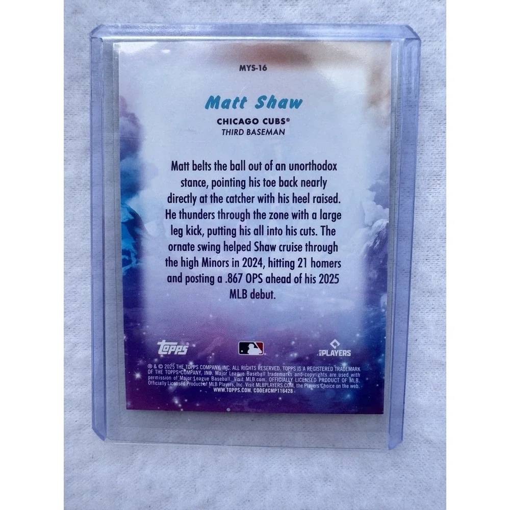 2025 Topps Update Series - Mystical Matt Shaw #MYS-16 (RC)